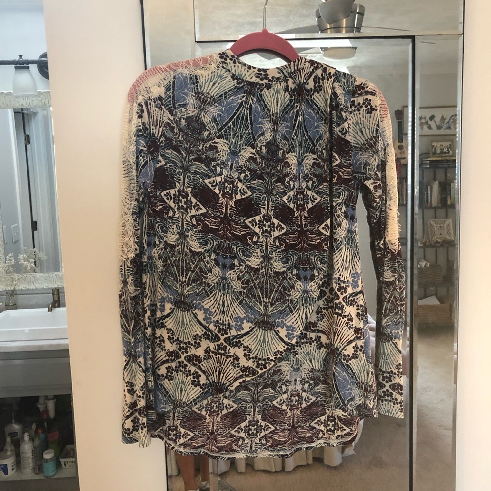 Free people multicolored long sleeve blouse